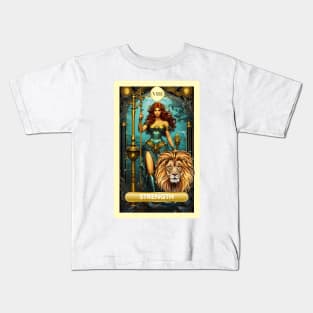 The Strength Tarot Card from my Mermaid Deck. Kids T-Shirt